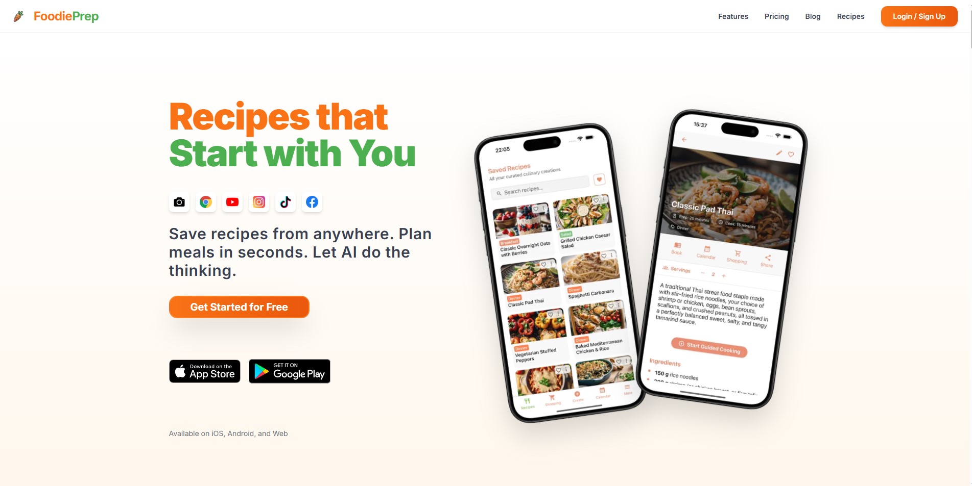 FoodiePrep - AI Meal Planner, Recipes &amp; Smart Shopping Lists
